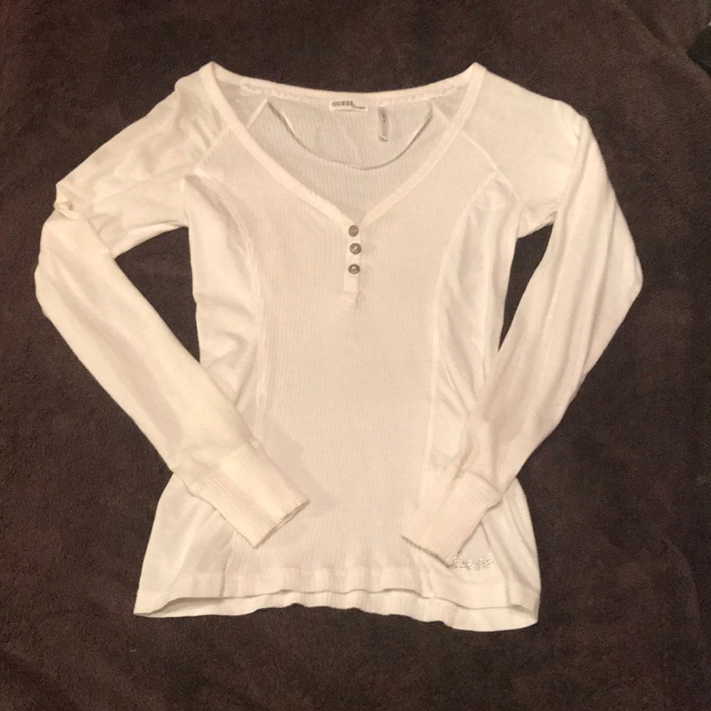 White guess shirt